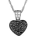 10k Gold Black and White Diamond Heart Necklace
