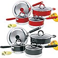 Heavy-duty 7-piece Nonstick Red Dual-tone Cookware Set