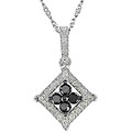 10k White Gold 1/4ct TDW Black and White Diamond Necklace (I-J, I2-I3)
