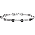 14k Gold 2ct TDW Black and White Diamond Bracelet (H-I, I1-I2)