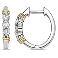 14k Two-tone Gold 1/2ct TDW 3-stone Diamond Earrings (H-I, I1-I2)