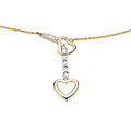 14k Yellow Gold Diamond Heart Necklace