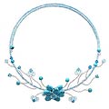 Stainless Steel 'Thai Floral' Turquoise and Topaz Choker (Thailand)