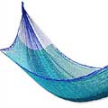 Hand-woven 'Cool Lagoon' Hammock (Mexico)