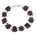 Handmade Smoking Assistive Guidepost Sterling Silver 'Hazy Moon' FW Pearl and Smokey Quartz Bracelet (5mm-7mm) (India)