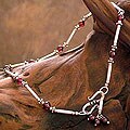 Sterling Silver Garnet 'Classic Red' Anklet (India)