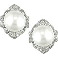 14k Gold South Sea Pearl 1 1/5ct TDW Diamond Earrings (HI, I1-I2) (12-13 mm)
