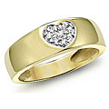 14k Yellow Gold Diamond Heart Ring