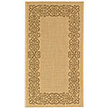 Indoor/ Outdoor Ocean Natural/ Brown Rug (2'7 x 5')