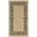 Indoor/ Outdoor Ocean Sand/ Black Rug (2' x 3'7)