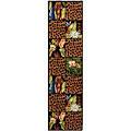 Hand-hooked Musical Ivory/ Multi Wool Runner (2'6 x 12')