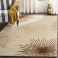 Handmade Soho Burst Beige New Zealand Wool Rug (8'3 x 11')