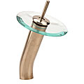 Fountain Cove Glass Waterfall Vessel Brushed Nickel Faucet
