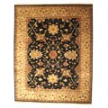 Hand-knotted Nargess Black Wool Rug (9' x 12')