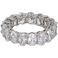 14k White Gold Overlay Cubic Zirconia Eternity Band
