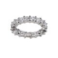 14k Gold Overlay Princess-cut Stackable CZ Eternity Band