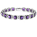 Sterling Silver Genuine Amethyst Bracelet