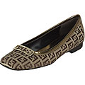 Fendi Women's Zucchino Gold Trim Ballet Flats