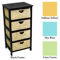 4 Drawer Compact Wicker Basket Storage Shelf