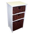 White Frame Compact Wicker Basket Storage Shelf