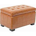 Small Saddle Brown Manhattan Storage Bench