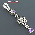Sterling Silver Gemstone Drop Pendant (India)