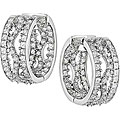 18k White Gold 3ct TDW Diamond Hoop Earrings (G-H, SI1-SI2)