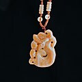 Yellow Jade Pendant with Necklace (China)