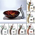 Kraus Fire Opal Glass Vessel Sink/ Waterfall Faucet