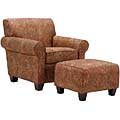 Mira 8-way Hand-tied Paisley Arm Chair and Ottoman