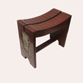 Hand-finished Akuaba Slat Bench (Ghana)