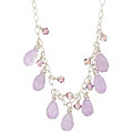 Charming Life Sterling Silver Cape Amethyst Fringe Crystal Necklace