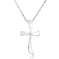 14k White Gold Diamond Cross Necklace (G-H, I1-I2)