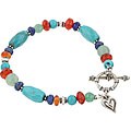 Charming Life Sterling Silver Turquoise/ Carnelian/ Lapis Bracelet