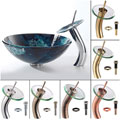 Kraus Boulder Opal Sink and Waterfall Faucet
