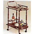 Rolling Brass Accent Hardwood Kitchen Cart