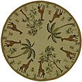 Compelling guides on Novelty surfboard Lights Hand-hooked Giraffe Novelty Wool Rug (8' Round)
