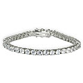 14k White Gold Overlay Classic CZ Tennis Bracelet