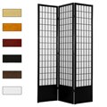 Wood and Rice Paper 6.5-foot 3-panel Windowpane Room Divider (China)