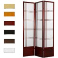 Wood and Rice Paper 6.5-foot 3-panel Double Cross Room Divider (China)