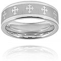 Men's Tungsten Carbide Matte Polished Laser Cross Band (8 mm)