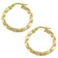 10k Yellow Gold Polished Twisted Hoop Earrings
