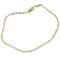 14k Tri-gold 7-inch Valentino Chain Bracelet