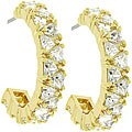 14k Gold-bonded Trillion-cut CZ Hoop Earrings