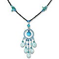 Stainless Steel 'Azure Dreamcatcher' Turquoise Necklace (Thailand)