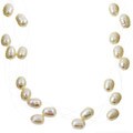 Silver Freshwater Pearl on Fishline Necklace