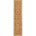 Handmade Persian Court Taupe/ Ivory Wool and Silk Runner (2'3 x 12')