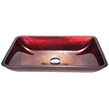 Kraus Red Galaxy Rectangular Glass Vessel Sink