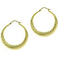 14k and Silver Corrugated Hoop Earrings