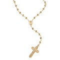 Caribe Gold  14k over Sterling  Silver 26-inch Rosary Necklace